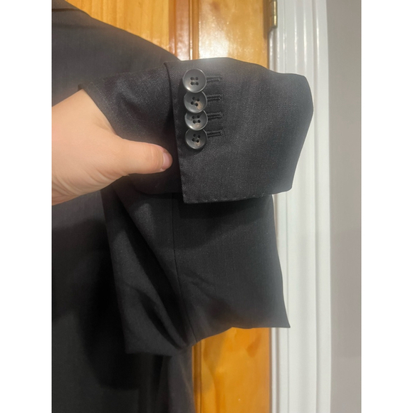 SuitSupply Charcoal Napoli Single Breasted Pure Wool Suit Jacket Size 46 Long - Picture 9 of 12